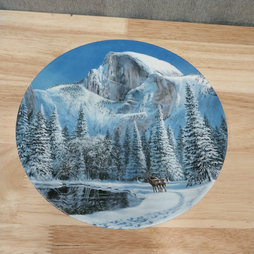 W.S. George Collector Plate Nature's Legacy Blue Snow at Half Dome 8.5in Blue